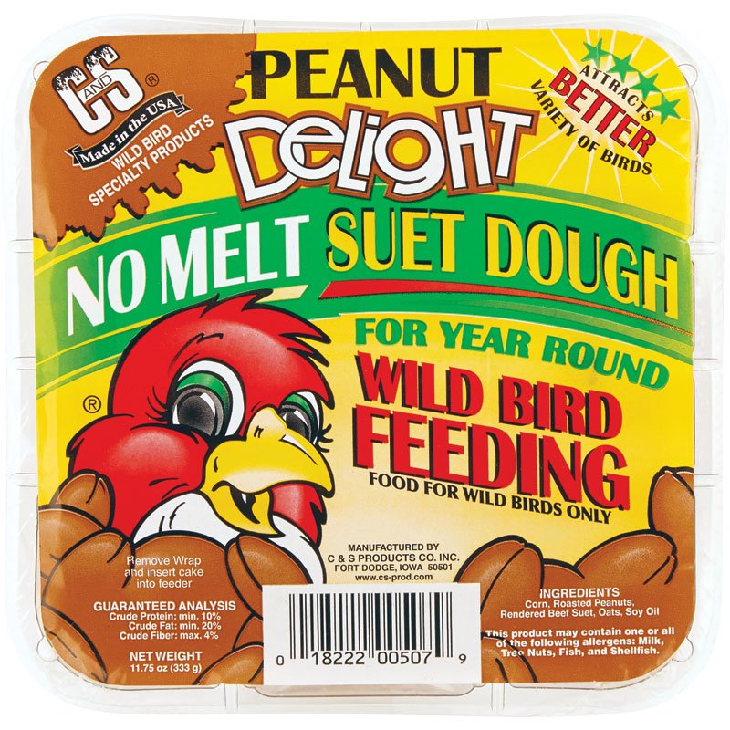C&S® No Melt Suet Dough Peanut Delight Suet Cake, 11.75 Oz.
