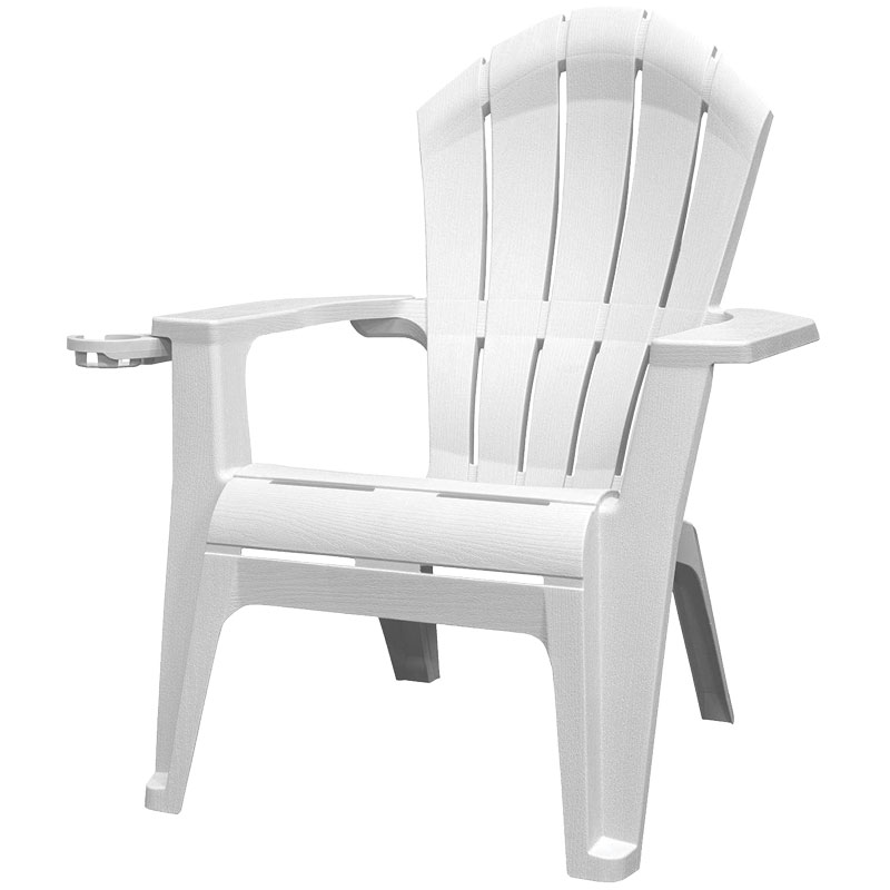 Adams Mfg. RealComfort Deluxe White Resin Frame Adirondack Chair.