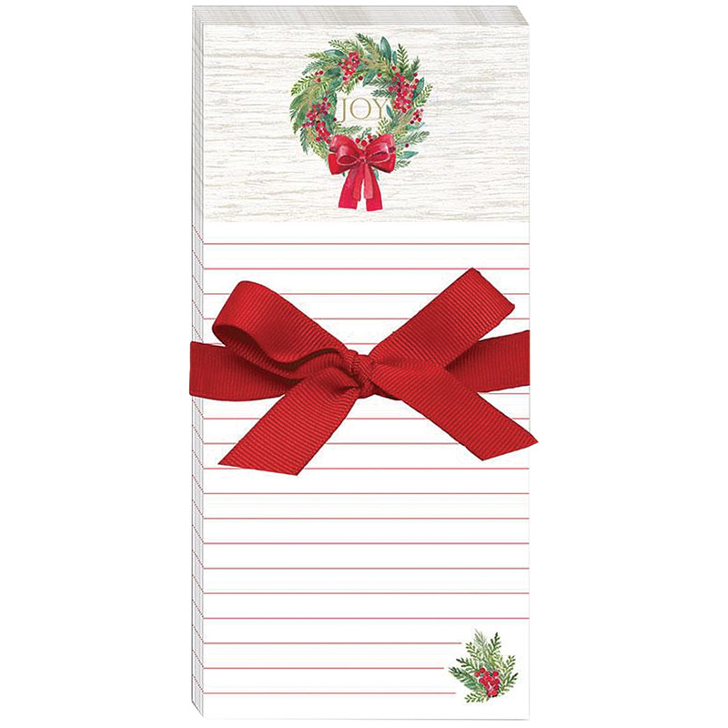 4" x 8.5" Punch Studio Joy Wreath Magnetic List Pad