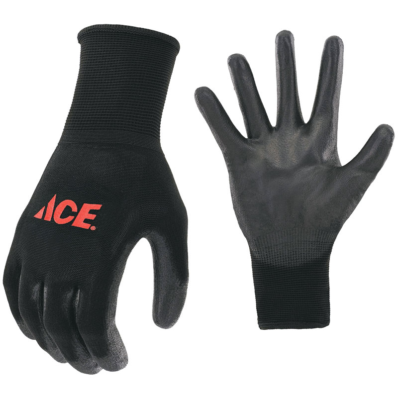 Ace® Men's Indoor Outdoor Coated Work Gloves - Black