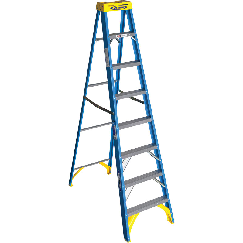 Werner® 8' Type I Fiberglass Stepladder, 250 Lb. Capacity