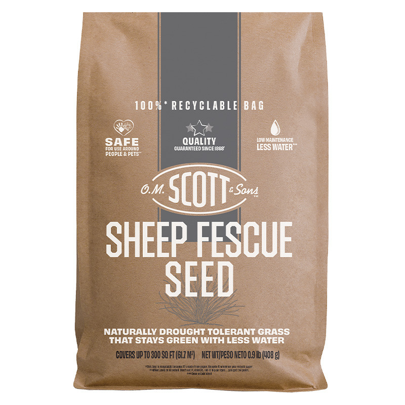 O.M. Scott & Sons™ Sheep Fescue Full Sun Light Shade Fertilizer Seed Soil Improver, 0.9 Lb.