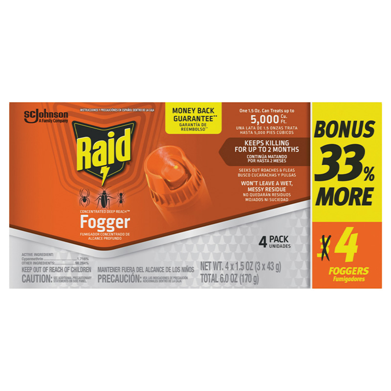 4 Pk. SC Johnson Raid® Fogger Bonus