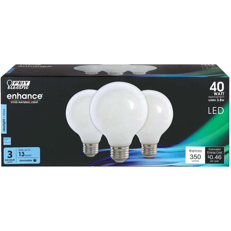 3 Pk. FEIT Enhance Daylight 40W Light Bulb