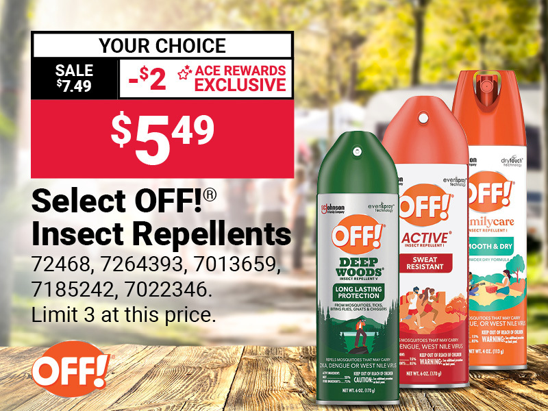 Save $2 on Select OFF!® Insect Repellents