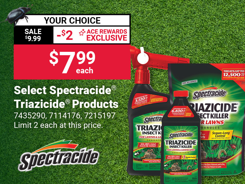 Spectracide® Triazicide® Lawn Insect Killer  10 Lb. Granules, 32 Oz. Ready-to-Spray or  40 Oz. Concentrate