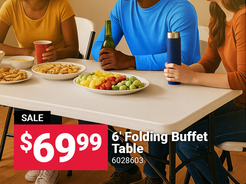 6' Folding Buffet Table
