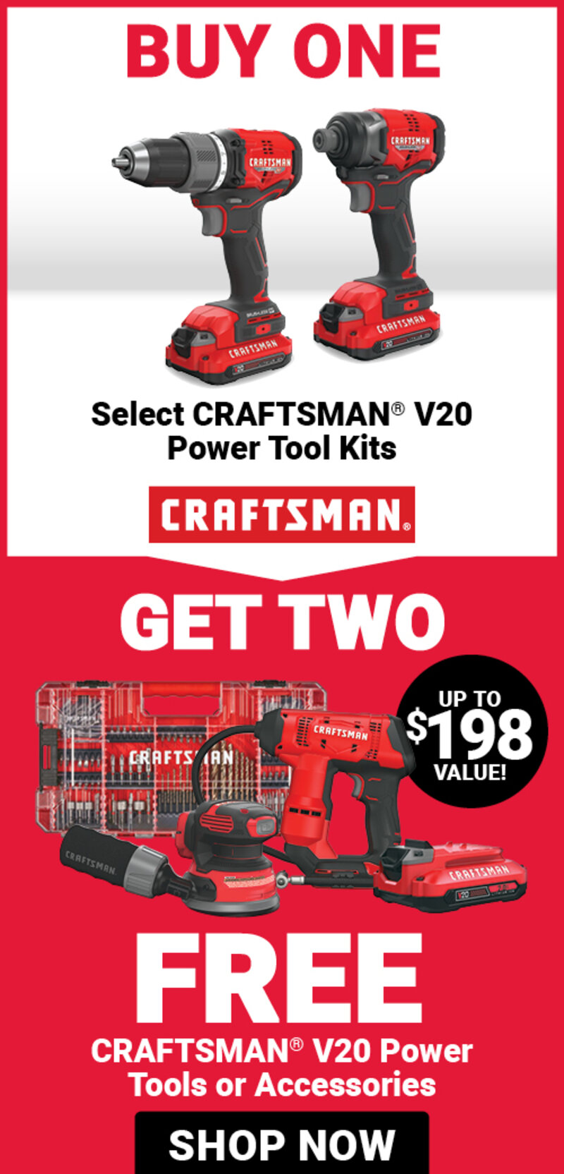 CRAFTSMAN® V20 Brushless Impact Driver Kit
