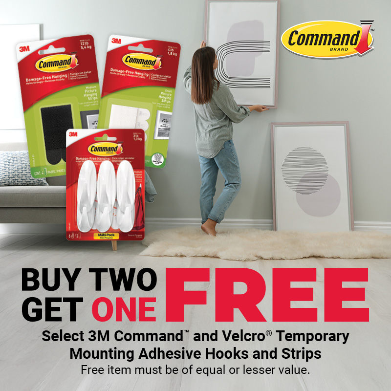 Buy Two Get One FREE Select Hooks & Strips