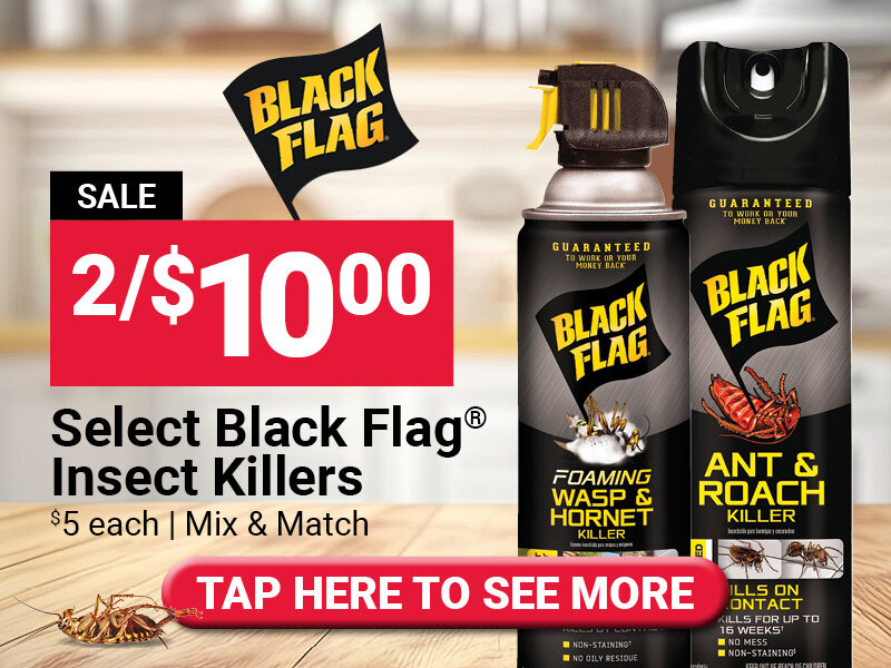 2/$10.00 Select Black Flag Insect Killers