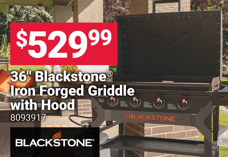 36" Blackstone Iron Forged Griddle with Hood