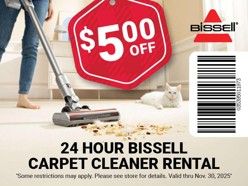 Bissell $5 OFF 24 Hour Rental Coupon