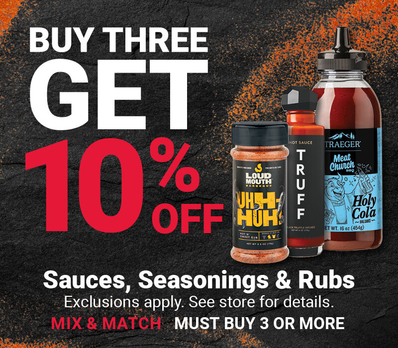 Buy Three Get 10% OFF Sauces, Seasonings & Rubs